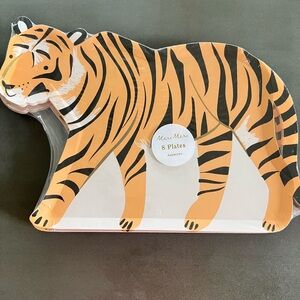 Meri Meri Orange and Black Tiger Plates